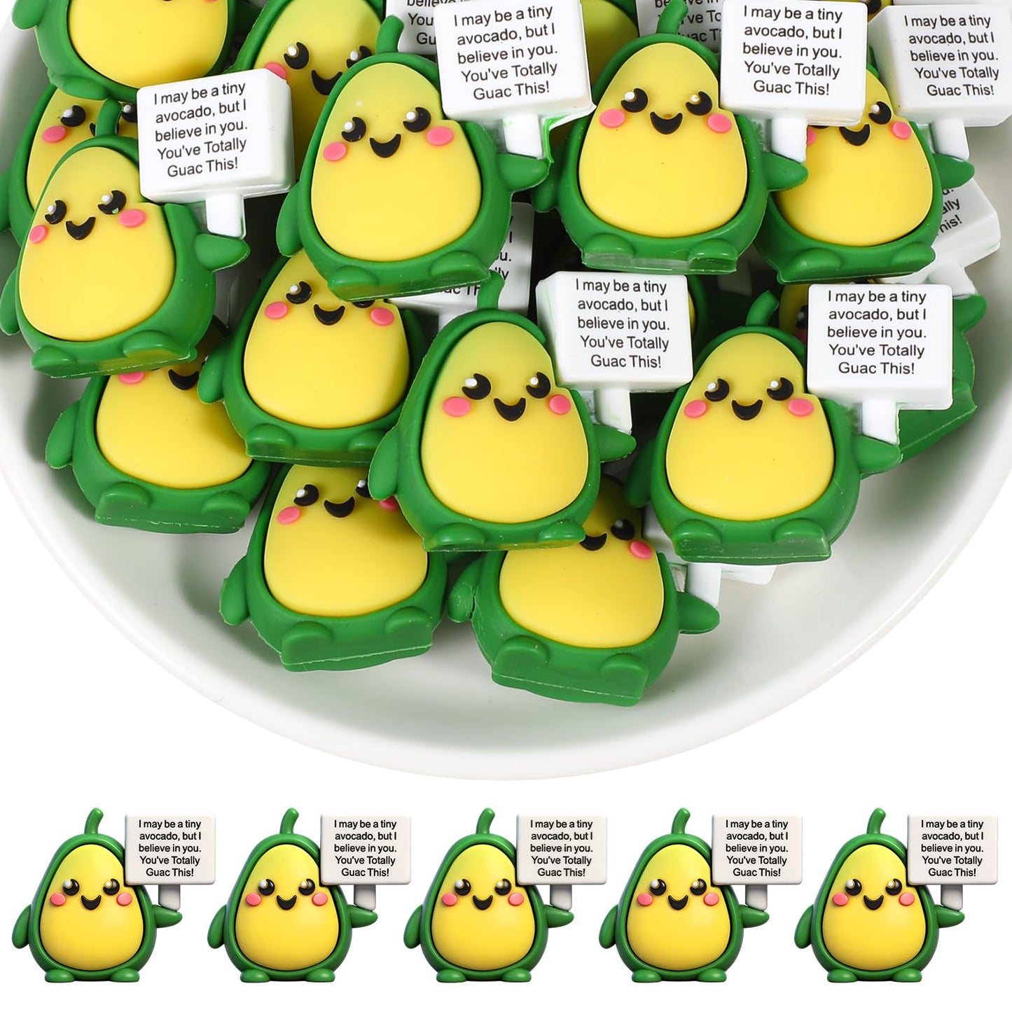 Gejoy 25 Pcs Mini Rubber Avocado Toys Positive Gifts Avocados Mini Figurines Decorations and Encouragement Birthday Motivational Gifts for Colleague Staff Teacher
