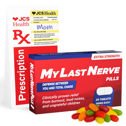 MyLastNerve Prank Pill Box with Jelly Beans - Funny Gifts for Mom, Mom Birthday Gifts, Mothers Day Gift, Gag Gift Candy Box for Women, Wife, Grandma