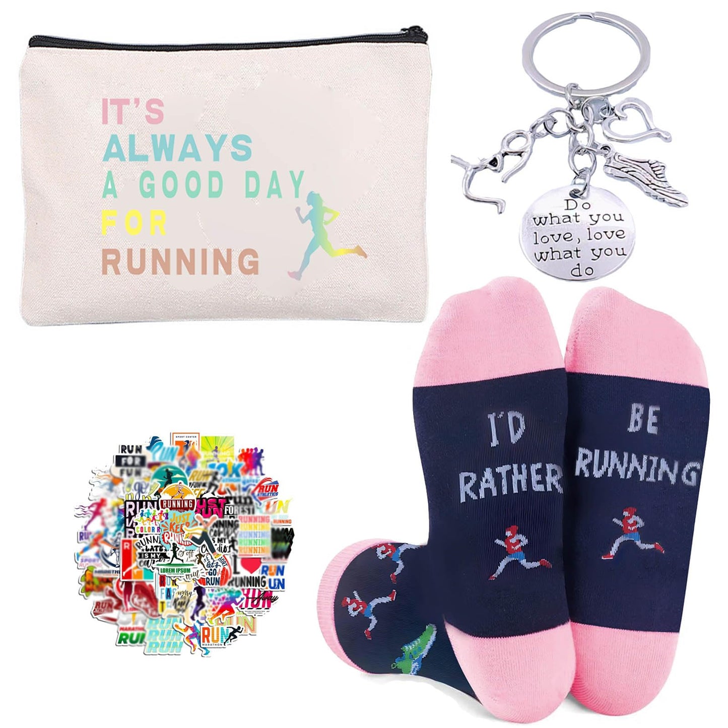 Running Gifts for Women, It's a Good Day to Run Cosmetic Bags,Socks,Funny Gifts Set For Runners,Marathon Lovers