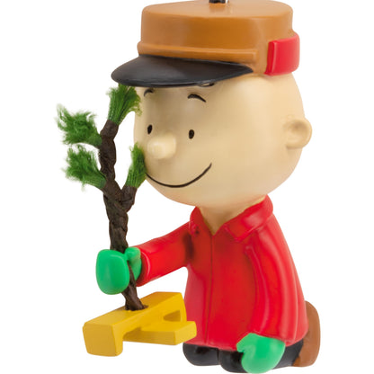 Hallmark Christmas Ornament, Peanuts Charlie Brown Kneeling with Tree Ornament, Gifts for Peanuts Fans