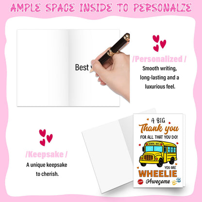 School Bus Driver Thank You Card - Appreciation Gifts for Bus Drivers, End of Year & Retirement Gifts for Men Women, Ideal for School Bus Driver Appreciation Week