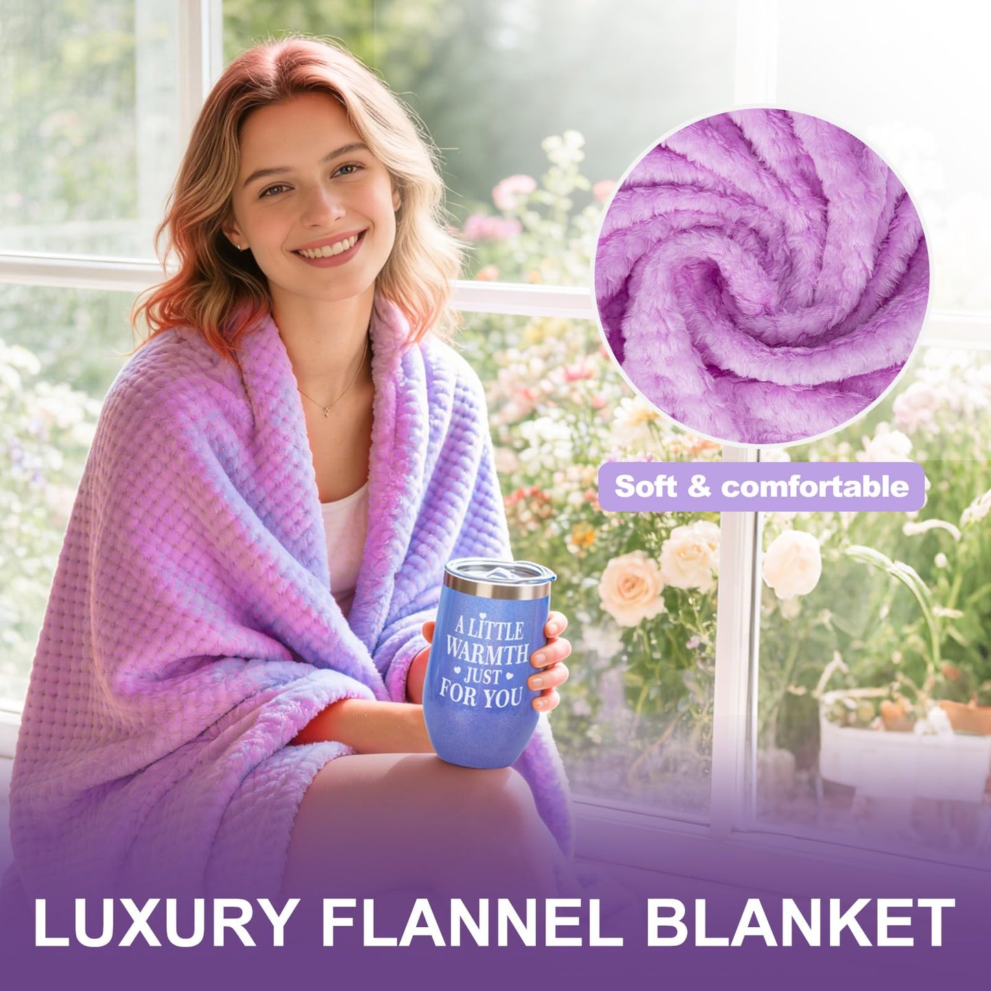 Mother’s Day Gift Basket for Women, Birthday Self Care Gifts for Her, Spa Gift Basket with Blanket, Get Well Soon & Thinking of You Care Package for Mom, Wife, Friend, Sister, Valentine’s Day Gift