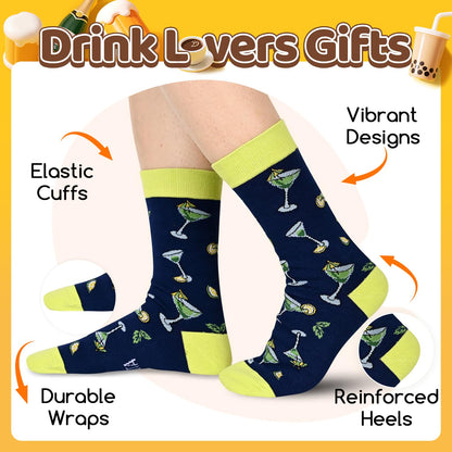 HAPPYPOP Funny Socks for Men Women - Taco Margarita Gifts, Maxican Food Socks