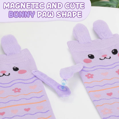 FreeNFond Easter Bunny Socks with Magnetic Holding Hands, Crazy Socks for Kids Women, Funny Gifts for Easter Basket Stuffers
