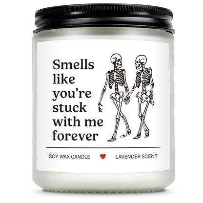 AceThrills Wife Gifts for Wife Birthday Gift Ideas, Girlfriend Birthday Gifts for Girlfriend, Anniversary Candle Gift for Women - 7 Oz Lavender Scented Candles (Stuck with Me Forever)