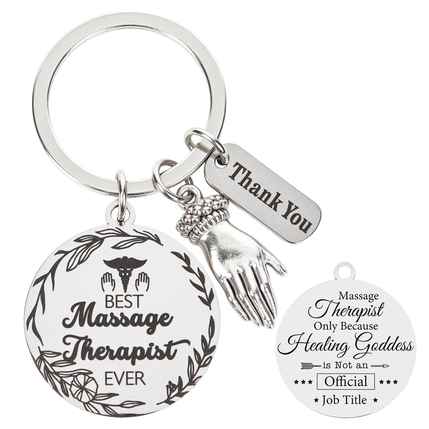 Thrist Birthday Massage Therapist Gifts Keychain Best Massage Therapist Ever Healing Key Chain Gifts for Nurses Nursing Mothers Day Gift Work Accessories Essentials