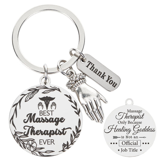 Thrist Birthday Massage Therapist Gifts Keychain Best Massage Therapist Ever Healing Key Chain Gifts for Nurses Nursing Mothers Day Gift Work Accessories Essentials