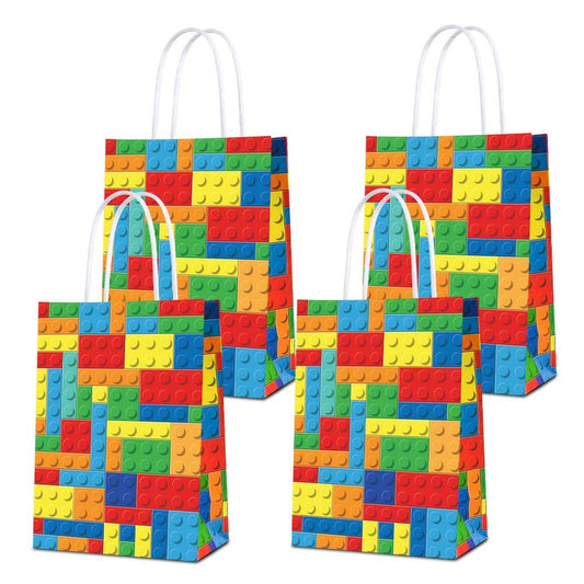Building Blocks Goodie Candy Gift Bags for Lego Party Supplies, Color Bricks Theme Building Block Party Supplies for Kids Birthday Party Decoration