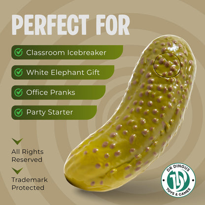 DR DINGUS Emotional Support Pickle - +100 Positive Inspirational Phrases - Press Button - Funny Family Friendly Gag Toy for Class, Office, Gift, Friends