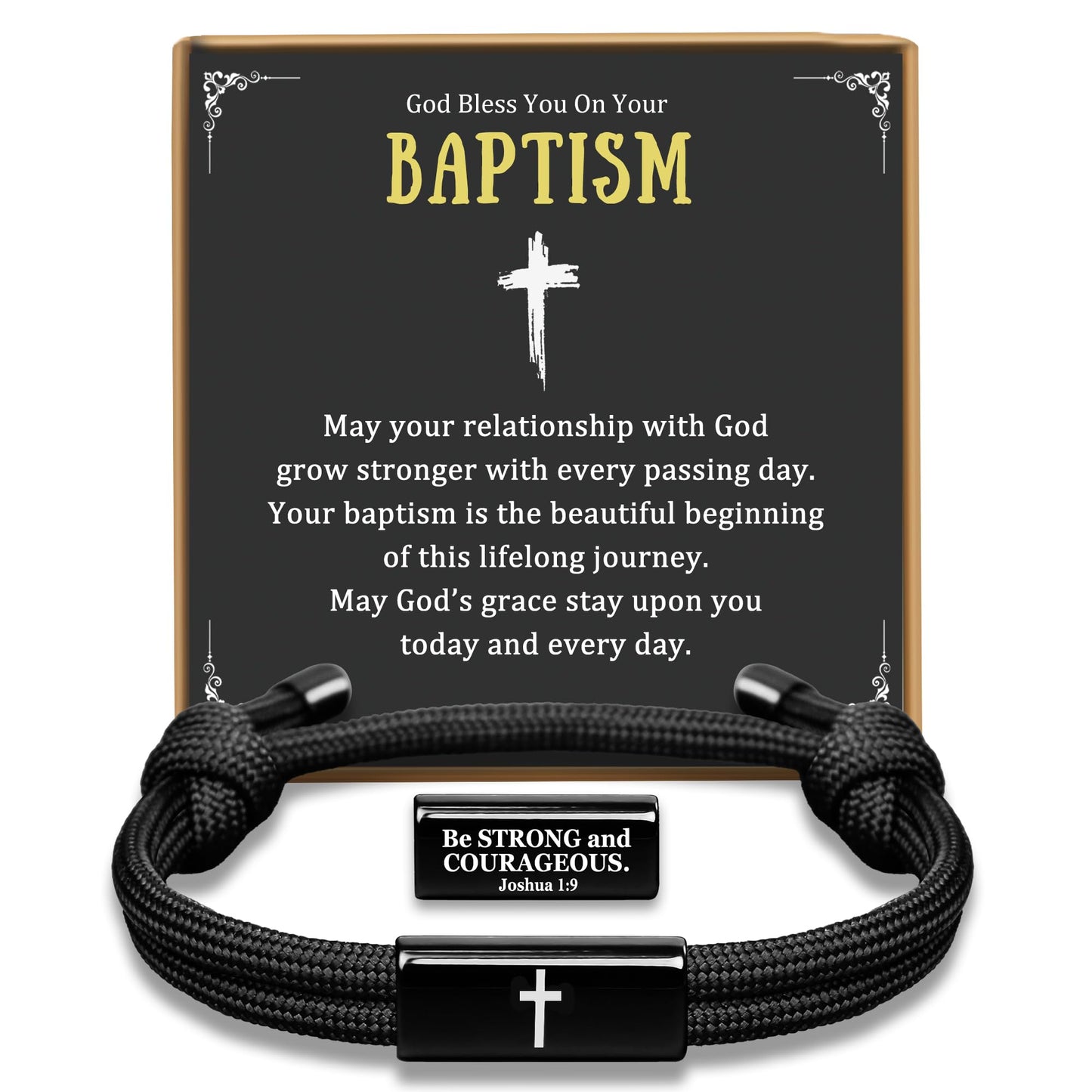 PEALICIOUS Cross Bracelet for Boys, Joshua Christian Grad Gifts for Teens, Philippians Confirmation Baptism Birthday Gifts for 9 10 11 13 16 18 21 Years Old Boy, Soccer Baseball Basketball Accessories