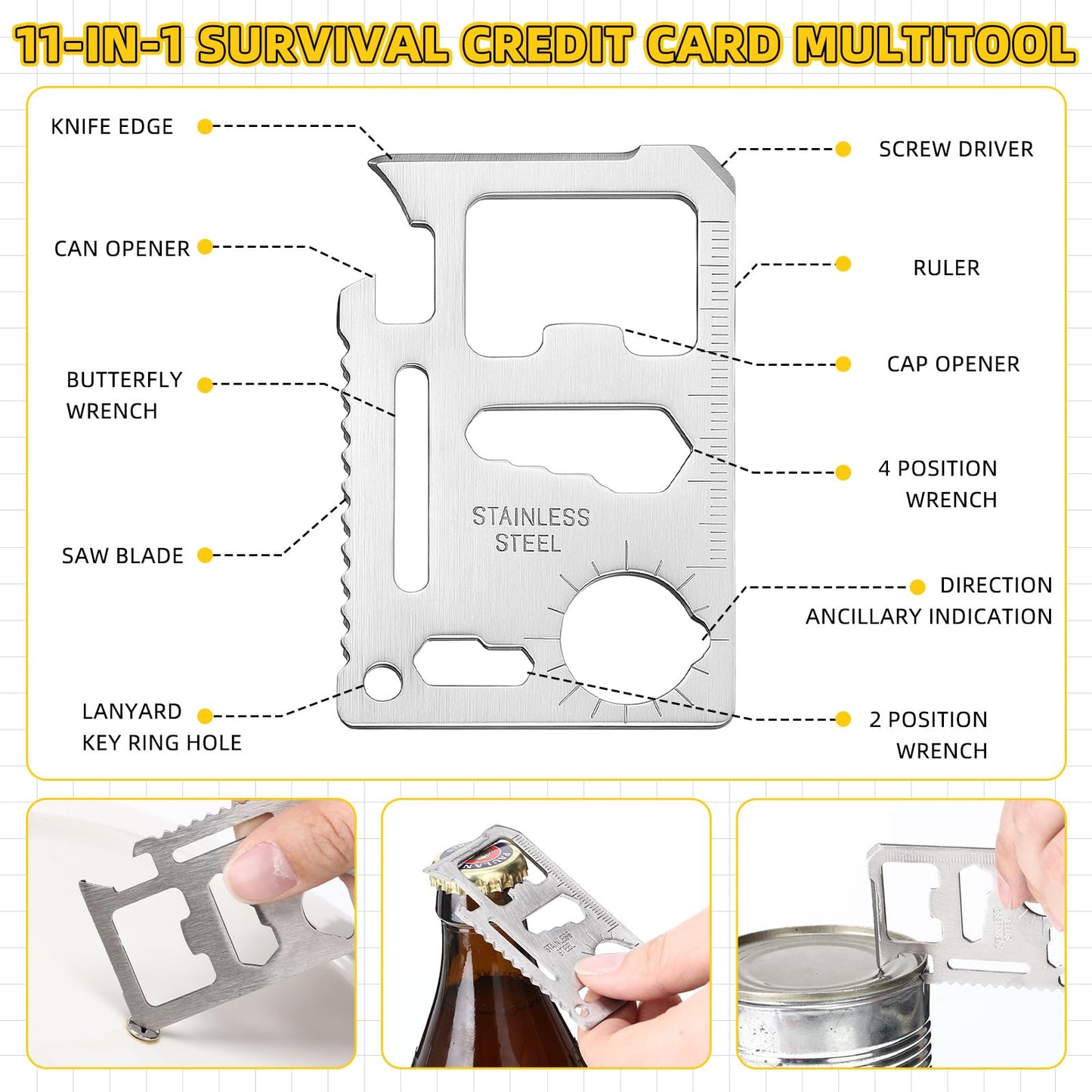 Vicenpal 40 Pcs Fathers Day Bulk Gifts 6 in 1 Screwdriver Tool Pen with Multitool Credit Card Bulk Tool Pen Gifts for Fathers Day Adult Men Dad Husband Male Employee (Black,Yellow;silver)