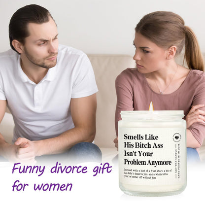 Funny Divoce Gifts for Women, Divorce Party Decorations Scented Candle, Cheer UP Breakup Gifts for Women Friend, Coworker, Self-Care, Emotional Support, Feel Better Gift,7-oz