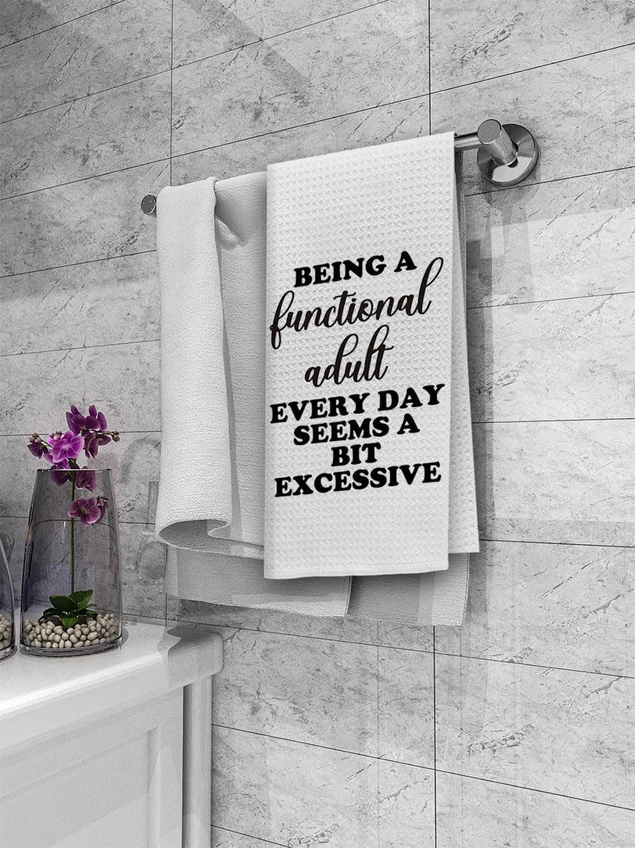 Dibor Adult Humor Kitchen Towels, Funny Saying Dish Towels, Humorous Gifts Cloth Hand Tea Towels for Bathroom Kitchen, Funny Gifts for Women - 16x24 Inches
