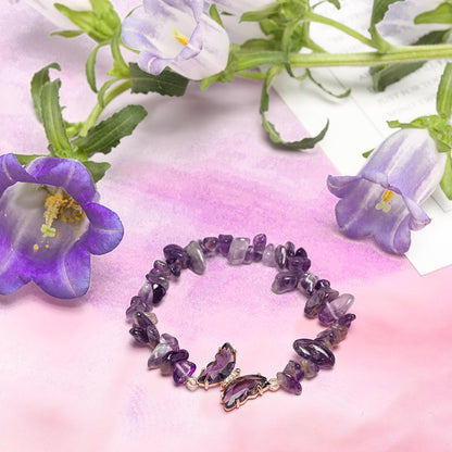 Artlunar Butterfly Bracelets Healing Bracelet Charm Jewelry Mom Gift with Beaded Bracelets Purple Bracelet for Women (Purple)