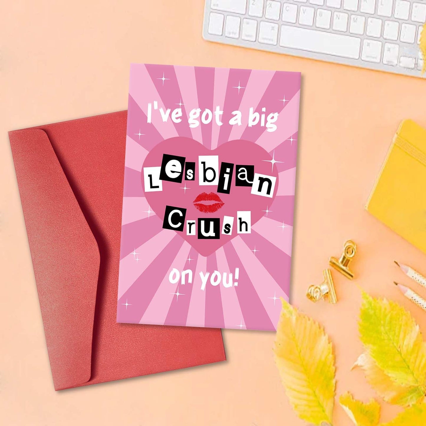 Funny Pop Culture Valentines Card for Women, Naughty VDay Gift for Wife Girlfriend, LGBTQ Valentines Card, Jokey Galentine's Day Gift Idea, I've Got a Big Lesbian Crush On You!