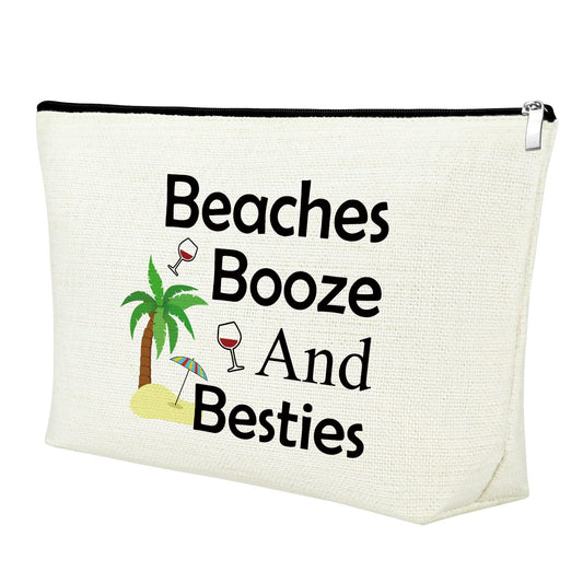 Mxrymvu Beach Gifts for Women Friends Makeup Bag Beach Lover Gifts Cosmetic Bag Funny Vacation Gift Seaside Themed Pouch for Women Besties Birthday Christmas Graduation Present Travel Makeup Pouch