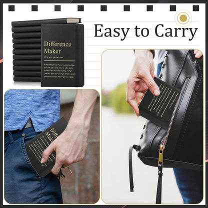 Chiisong 24 Pcs Employee Appreciation Gifts A6 Small Leather Journals Bulk Inspirational Different Maker Notebook Thank You Gift for Women Leadership Coworker Team Staff Christmas (Black)