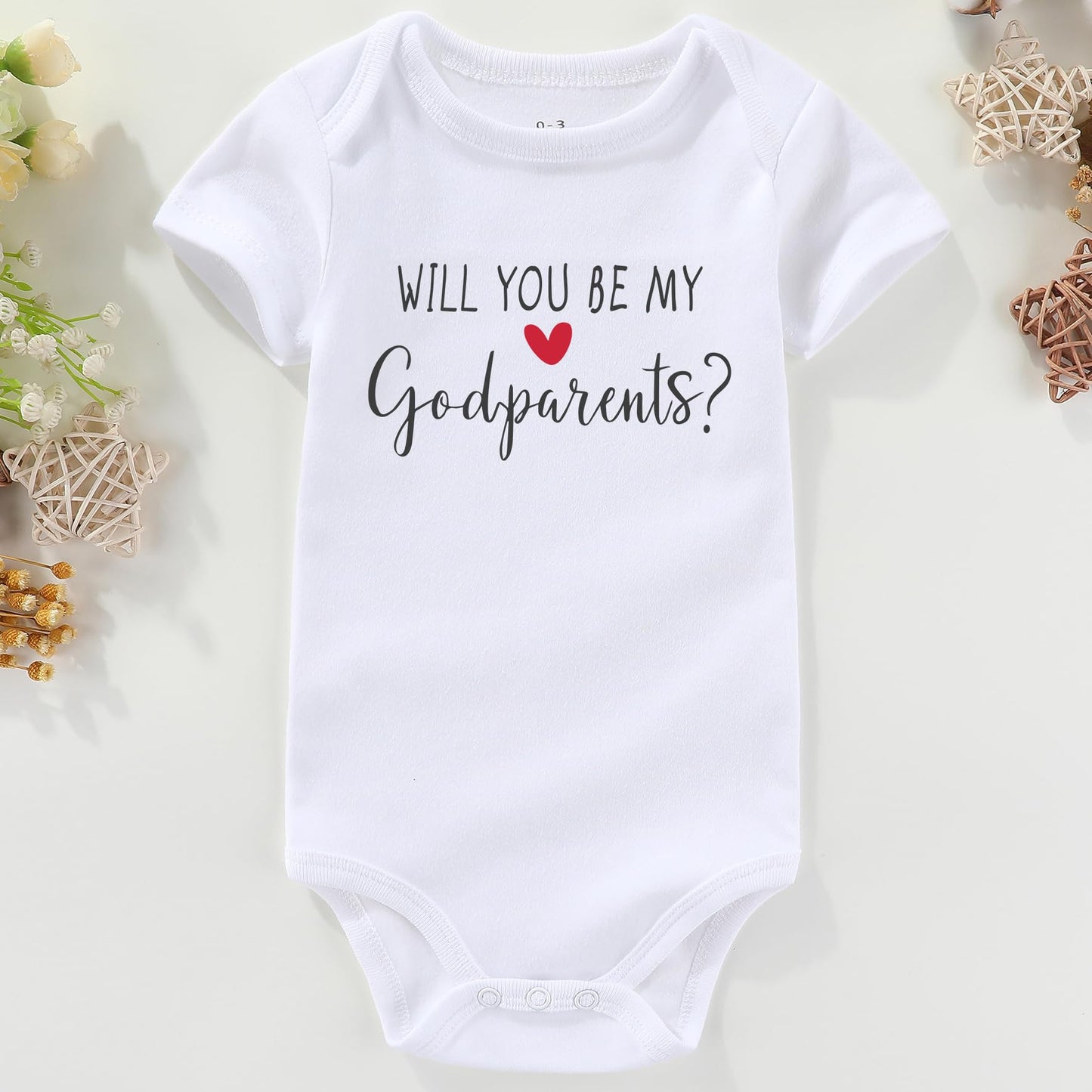 will you be my Godparents proposal Baby Clothes godparent godchild girl boy Bodysuits white