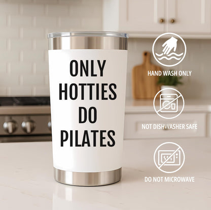 Coveted Goods Pilates Tumbler for Women – Cute Pilates Gift for Instructor, Friend or Coworker – 20oz Stainless Steel Travel Mug with Lid – Insulated Coffee Cup, Keeps Drinks Hot or Cold
