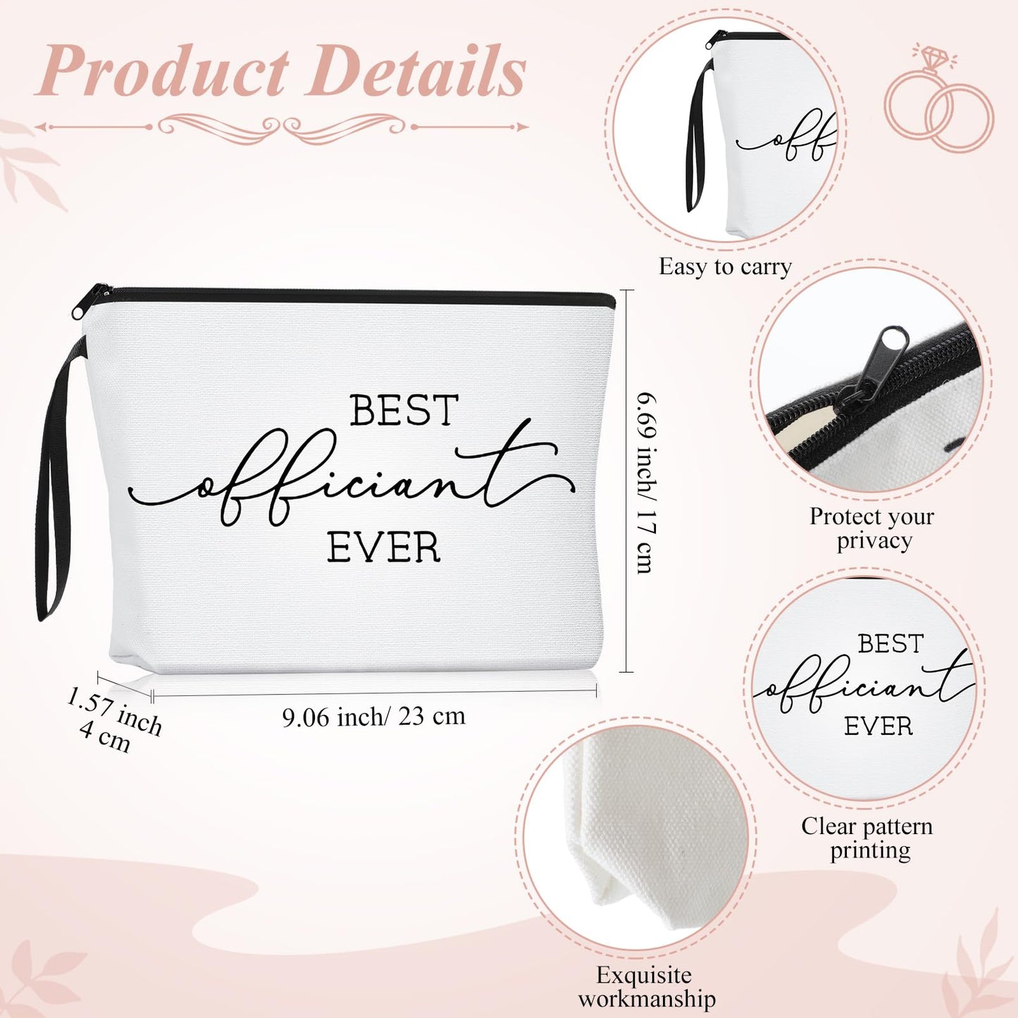 Havawish 3 Pcs Wedding Best Officiant Ever Gift Funny Officiant Proposal Gifts Include Makeup Bag, 11 oz Coffee Mug, Appreciation Keychain for Wedding Party Bridal Shower Bride Groom Thank You Present