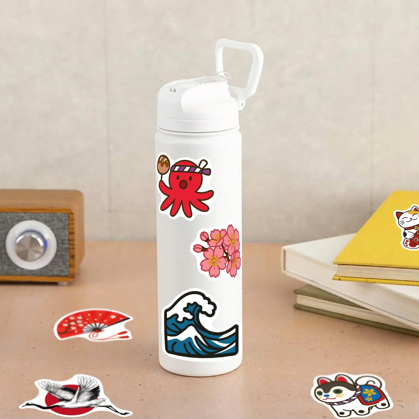 Japan Travel Stickers 50 Pcs Vinyl Waterproof Decal for Laptop Water Bottle Phone Car Window Bike Motorcycle Stakeboard Scrapbook Japanese Traditional Culture Sticker Gifts (Travel)