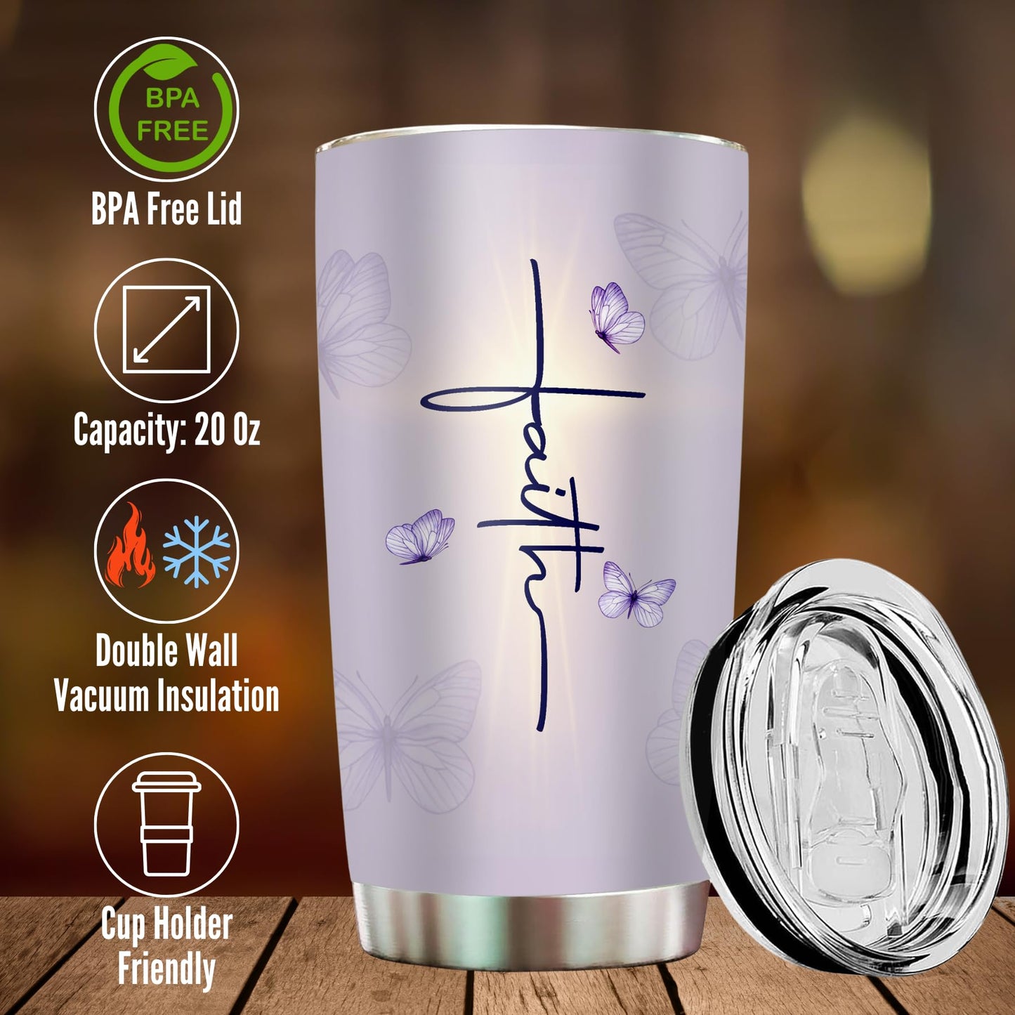 Christian Gifts for Women Faith - Christian Tumblers for Mothers Day Bible Gift - Christian Tumbler Religious Gifts Spiritual Encouragement Inspirational Gift for Women Stainless Steel Tumbler 20oz