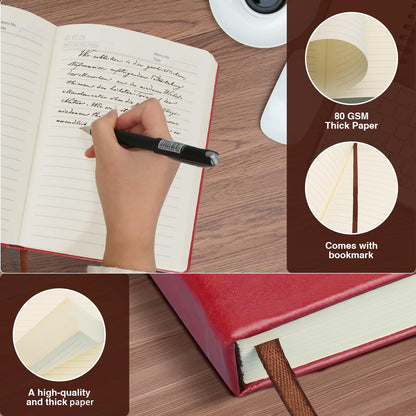Movie Lover Gift Fairy Tale Leather Journal There's No Place Like Home Notebook for Movie Lovers Wizard Inspirational Notebook For Writing Work Journal for Women Men(Red-no place like home)
