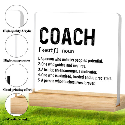 Best Coach Gift, Appreciation Gifts for Coaches, Retirement Gifts for Coaches, Coach Definition Acrylic Desk Sign Decor