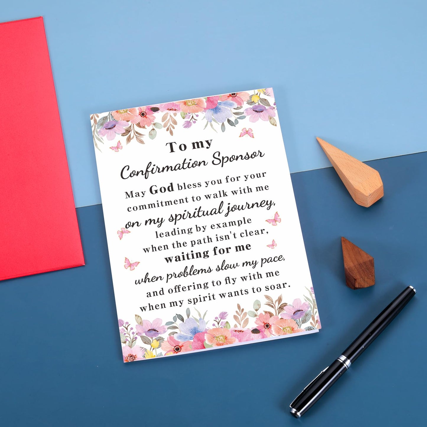 Confirmation Card Catholic Confirmation Sponsor Gifts for Women Men, Christian Cards Baptism for Teens, Religious Baptism Cards Appreciation Thank You Cards Thanksgiving Christmas Birthday Adults