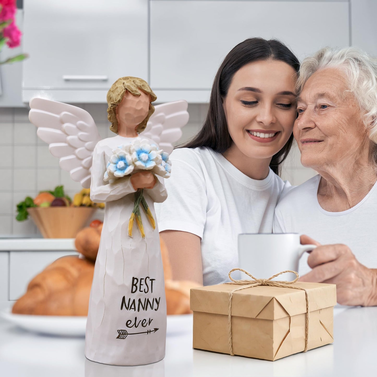 AUKEST Nanny Gifts, Gifts for Nanny, Gift for Grandma on Mothers Day, Sculpted Hand-Painted Figure