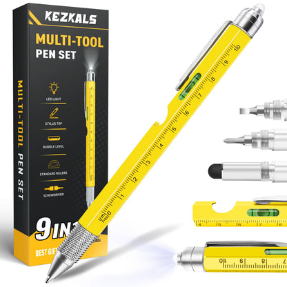KEZKALS Fathers Day Gift for Dad Husband, 9 in 1 Multitool Pen Gifts for Men, Fathers Day Dad Gifts from Daughter Son, Birthday Graduation Gifts for Men, Mens Gifts for Him Dad Grandpa, Cool Gadgets