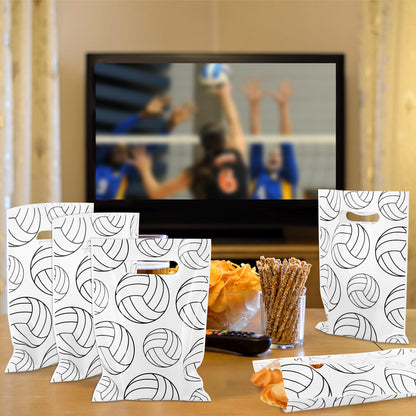 Hxezoc 50 Pieces Volleyball Gift Bags Plastic Volleyball Bags Practical Gift Bags Sport Party Favors for Volleyball Theme Birthday Party Decoration Supplies