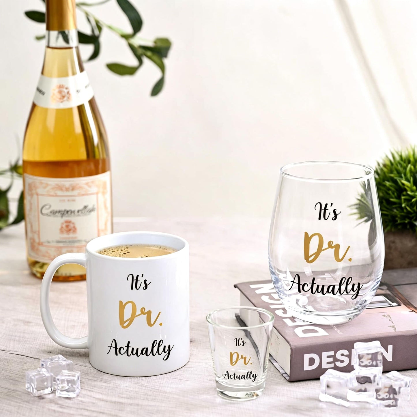 Futtumy It's Dr. Actually Set of 3, Funny PhD Graduation Gifts Her, Doctorate Graduation Gifts for Women Men, Medical School Doctor Phd Gift Ideas for Doctors Day Christmas Birthday