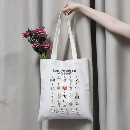 Psychologist Canvas Tote Bag Thank You Gift for Psychologist Psych Shopping Bag Book Bag End of Term Gift