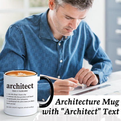 Cabtnca Architecture Gifts, Christmas Gifts for Architects & Architecture Students Teachers, 11Oz Mug with Architect Text, Graduation Birthday Office Gift for Men Women