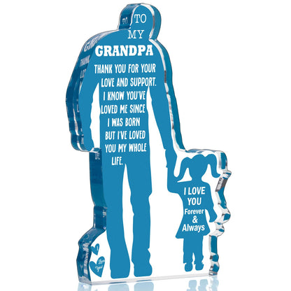 Grandpa Gifts from Granddaughter Birthday Gifts Idea for Grandfather from Granddaughter Best Grandpa Ever Gifts to My Grandpa Christmas Fathers Day Gift for Granddad Papa Acrylic Plaque Sign