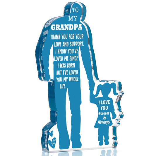 Grandpa Gifts from Granddaughter Birthday Gifts Idea for Grandfather from Granddaughter Best Grandpa Ever Gifts to My Grandpa Christmas Fathers Day Gift for Granddad Papa Acrylic Plaque Sign
