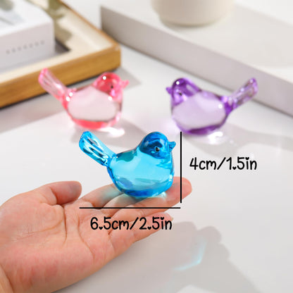 Arikyrist Handmade Glass Blue Bird Gifts for Bird Lovers Women Men, Art Glass Birds Collectible Figurines for Desk Table Home Office Decoration