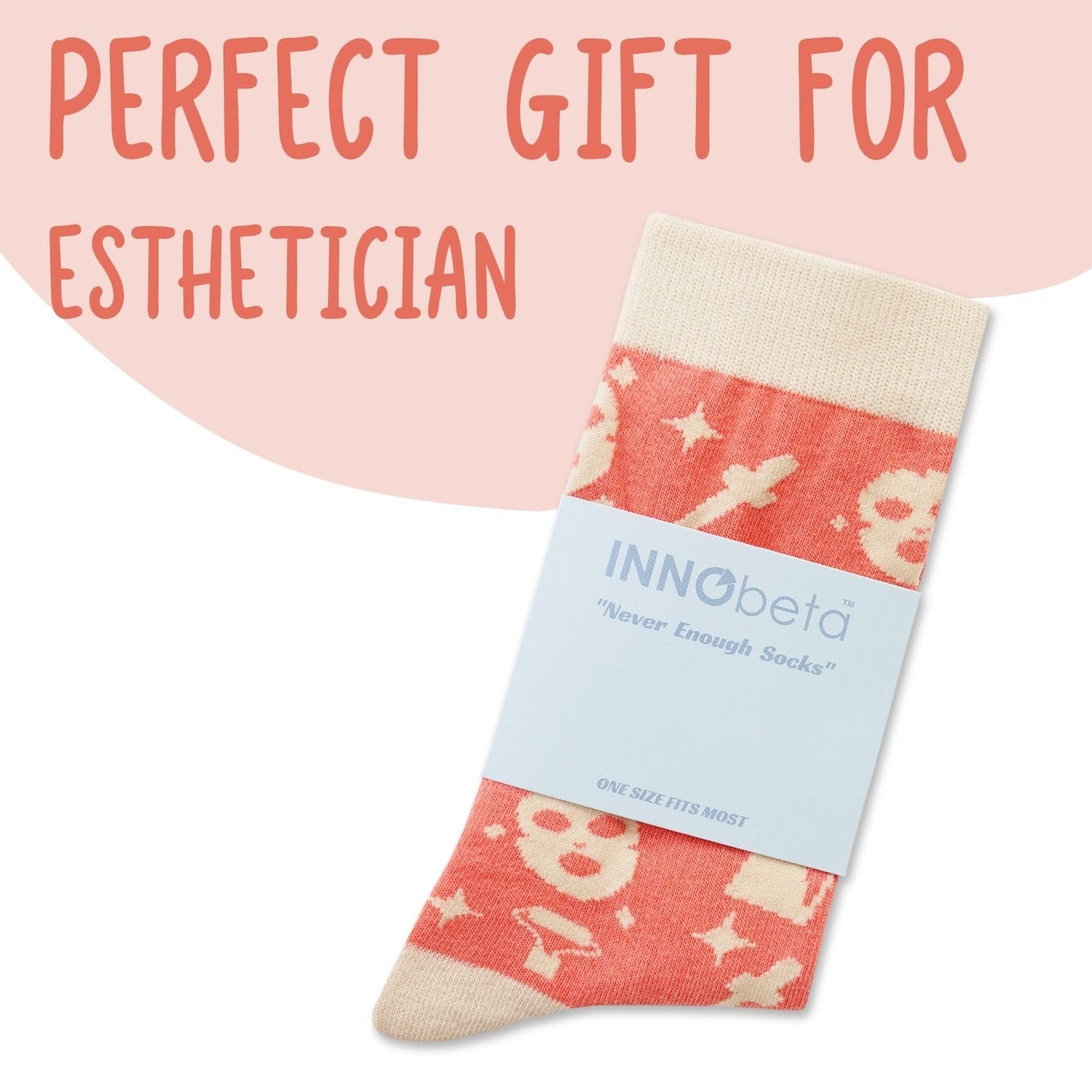 InnoBeta Esthetician gifts for Women, Funny Beauty Magician Gifts, Perfect for Birthday & Christmas, One Size Crew Socks