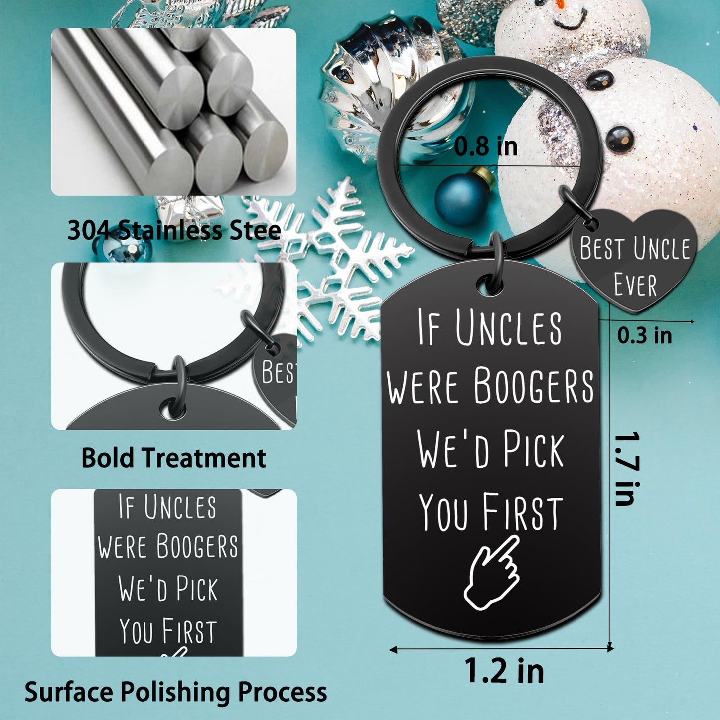Aisity Uncle Gifts for Fathers Day Uncles Gifts from Niece Nephew Funny Keychain Best Uncles Ever Gift