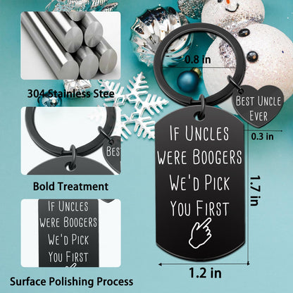 Aisity Uncle Gifts for Fathers Day Uncles Gifts from Niece Nephew Funny Keychain Best Uncles Ever Gift