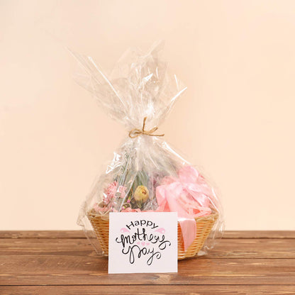 Morepack Extra Large Cellophane Bags,35x47 Inch Big Clear Basket Bags 10 Pcs Jumbo Cellophane/Cello Wrap for Gift Baskets
