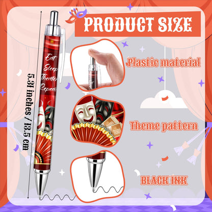 Feifeiya 24 Pack Musical Theater Gifts for Women Men, Ballpoint Pen Set with Quotes, Funny Theater Actor Gifts for Musical Broadway Theatre Lovers Friends, Actors