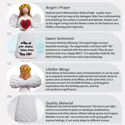 60th Birthday Gifts for Women - Elegant Resin Keepsake Sculpture for 60 Year Old Woman, Best Happy 60th Birthday Decorations & Milestone Celebration Present