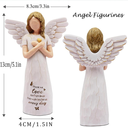 BORLESTA Sympathy Gifts for Loss of Loved One - Memorial Gifts, Sympathy Gift, Miscarriage Gifts for Mothers, Memorial Gifts for Loss of Dad, Mom, Bereavement Gifts - Angels Figurines