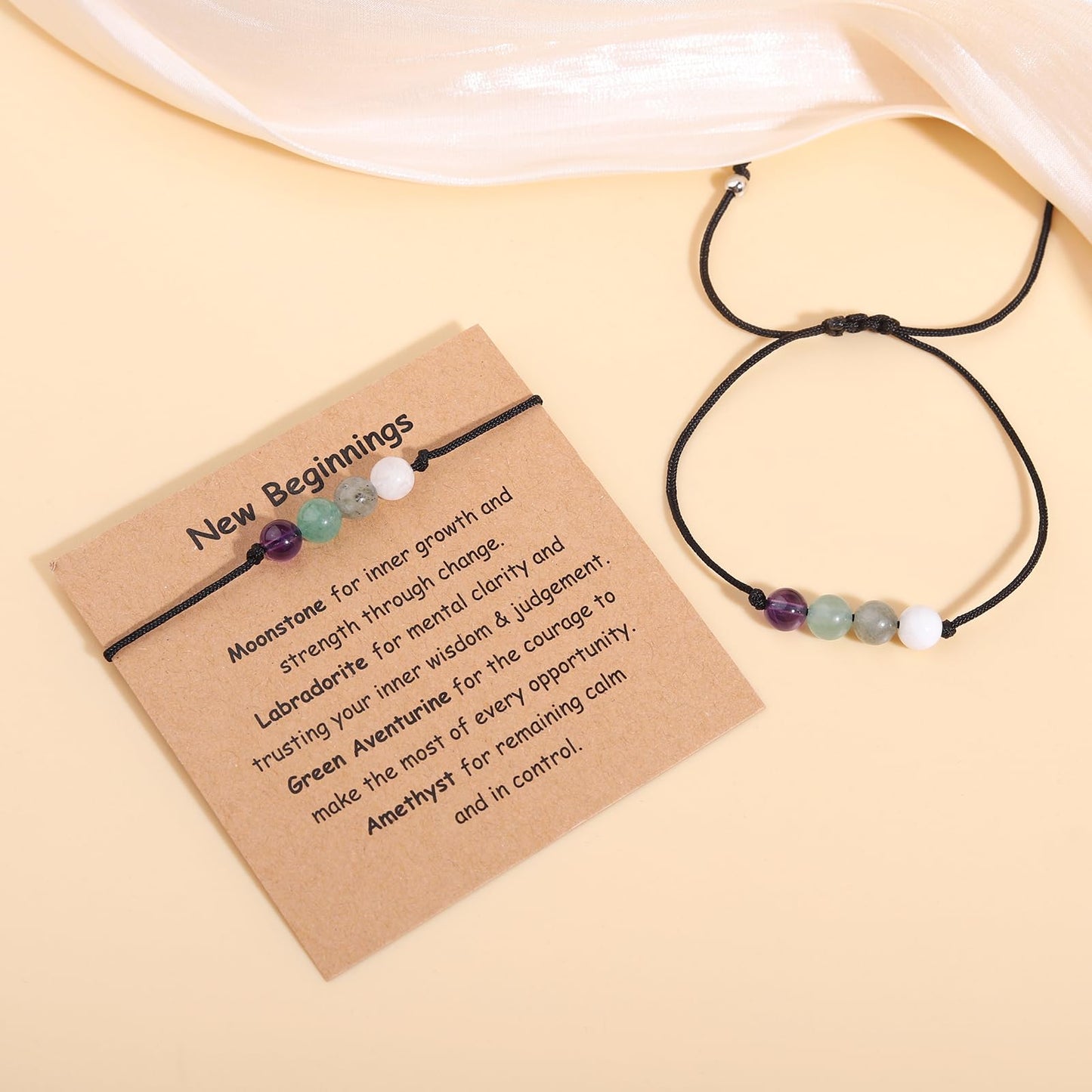 Korotho Empath Protection Bracelet Empath Bracelets Gifts for Her Natural Healing Crystal Beaded Bracelet, Tourmaline, Amethyst, Hematite, Rose Quartz, Jewelry for Best Friends Daughter Mom