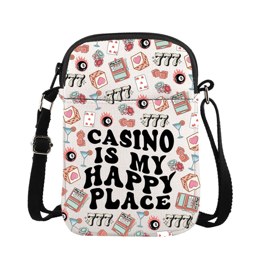 ENSIANTH Casino Player Crossbody Bag Casino Gambler Gift Poker Player Messenger Bag Gambling Lover-777 Slot Machine Gift