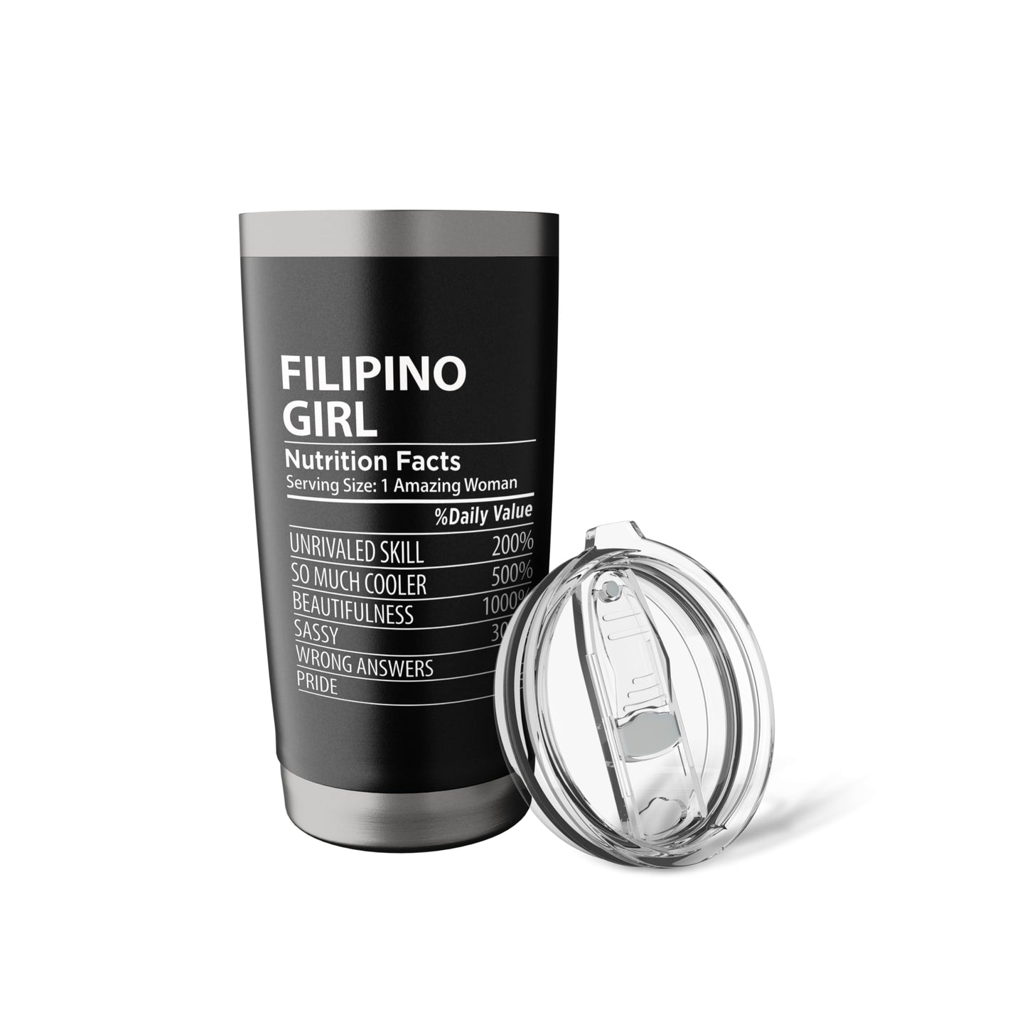 Filipino Girl Nutrition Facts Funny Womens Philippines Stainless Steel Insulated Tumbler