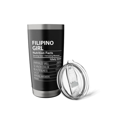 Filipino Girl Nutrition Facts Funny Womens Philippines Stainless Steel Insulated Tumbler