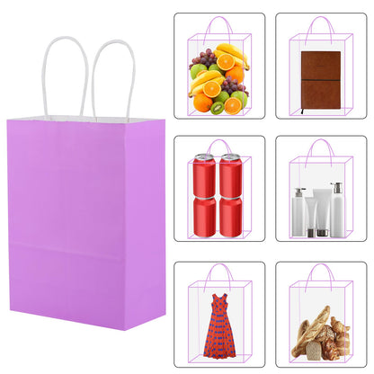 XPCARE 32Pcs Paper Gift Bags, 5.25x3.25x8.25'' Kraft Paper Party Favor Bags Bulk Rainbow Goodie Bags Small Gift Bags with Handles for Kids Birthday Baby Shower Crafts Wedding Party Supplies (6 Colors)